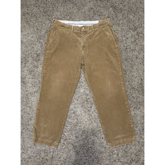 POLO RALPH LAUREN Brown Corduroy Pants Straight Leg Stretch Classic Fit 36x27 - Picture 1 of 10